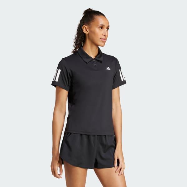 Hitam Polo Shirt Tenis Club Climacool 3-Stripes