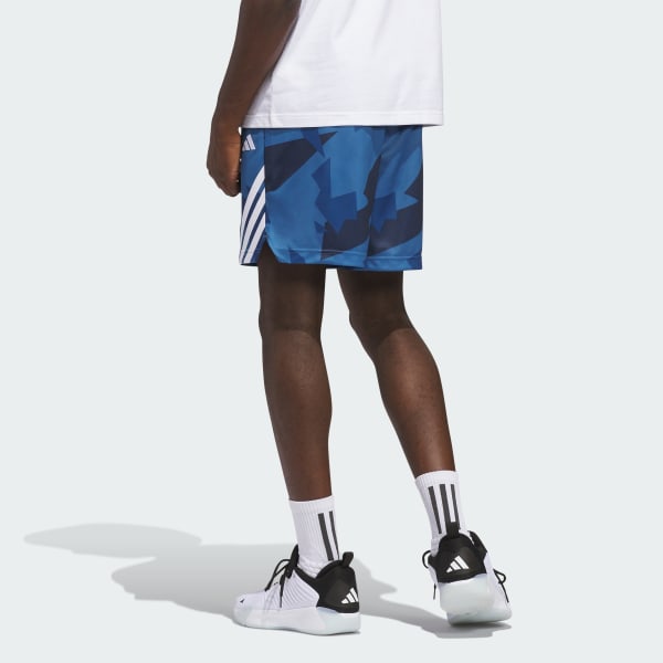 Azul SHORTS ADIDAS BASKETBALL 3 TIRAS AOP