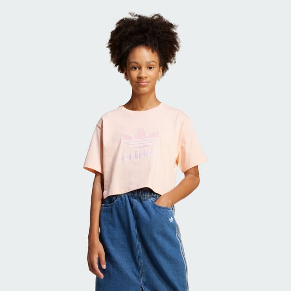 Pink Oversized Crop Tee Big Logo Execution Kids