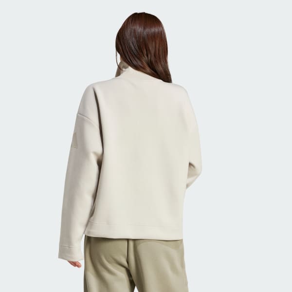 Μπεζ Μπλούζα Soft Lux με φερμουάρ 1/4