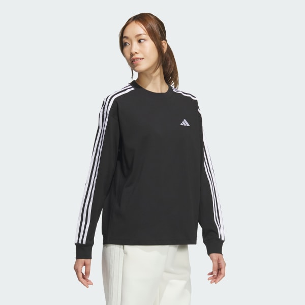 アディダス エッセンシャルズ プラス スリーストライプス 長袖Tシャツ