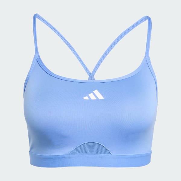 Azul Sutiã de Treino 3-Stripes Aeroreact