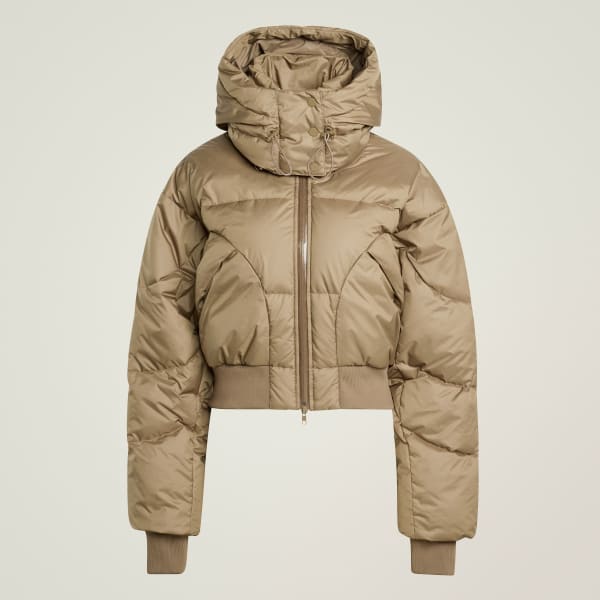 Adidas By Stella McCartney Cropped Padded Winter Jacket - Brown