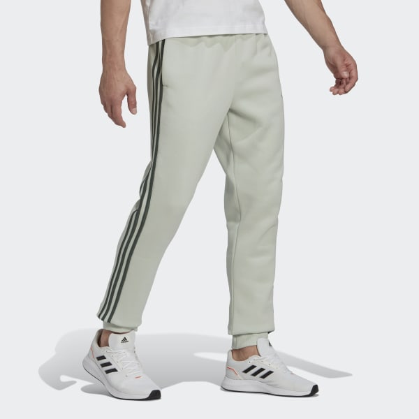 adidas Essentials French Terry Tapered-Cuff 3-Stripes Pants - Green ...