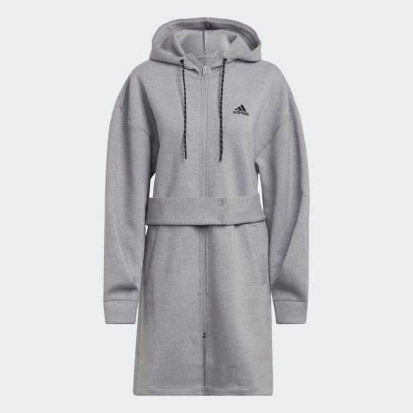 Grey adidas Sportswear Hooded Zip Jacket TI916