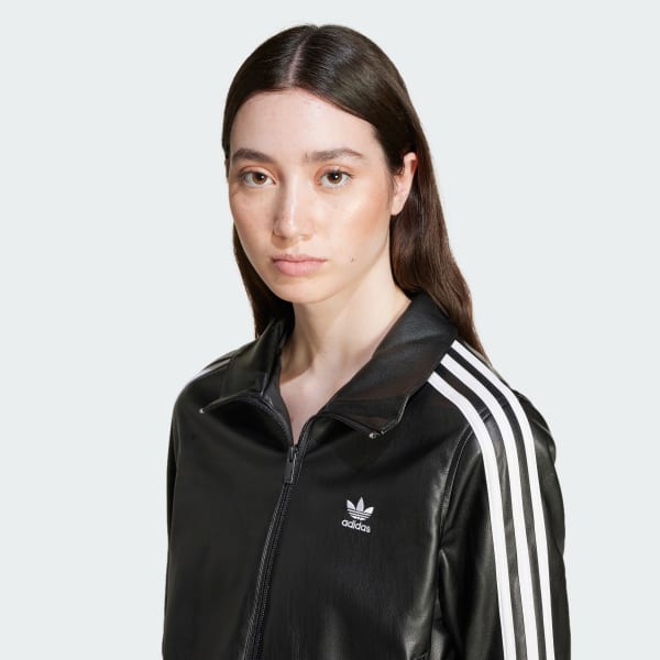 adidas Firebird Pleather Track Top - Black | adidas Türkiye