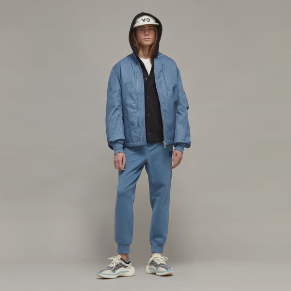 modrá Kalhoty Y-3 Organic Cotton Terry Cuffed