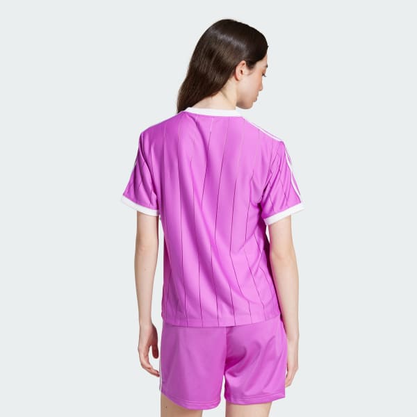 Purple Adicolor 3-Stripes Pinstripe Tee