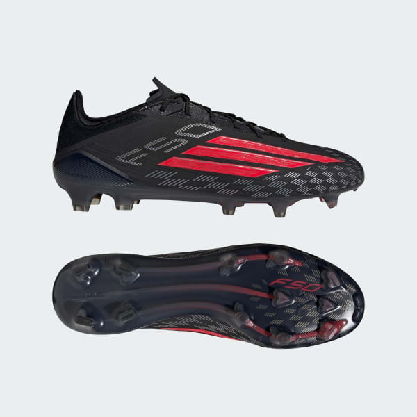 Schwarz F50 Elite Fußballschuh, feste Böden