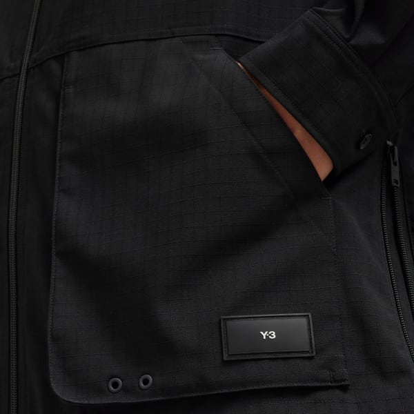 Black Y-3 윈터 립스톱 오버셔츠