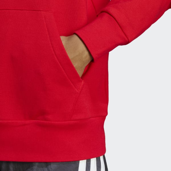 Rouge Sweat-shirt à capuche en molleton Essentials Big Logo