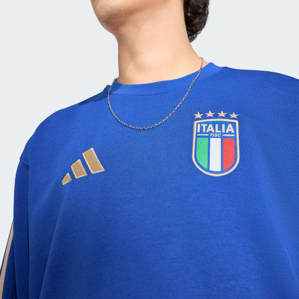 adidas Italy DNA Crew Sweat - Blue | Free Shipping with adiClub