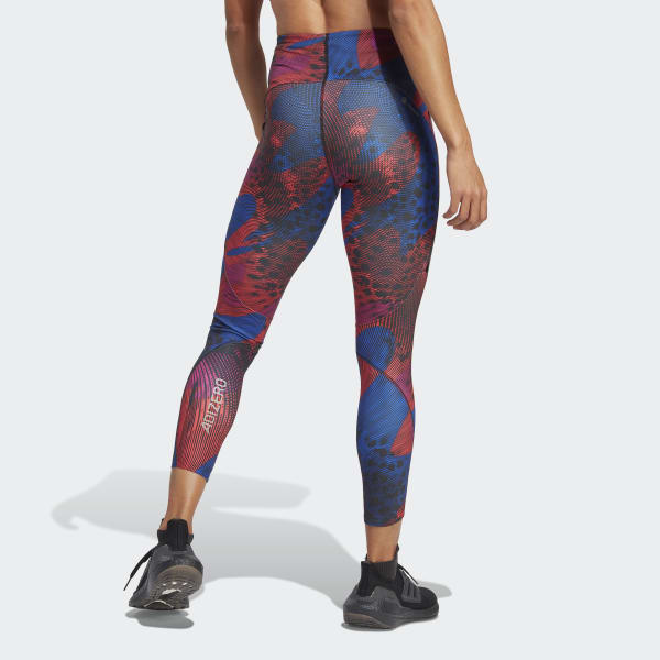 adidas Adizero Running Allover Print 7/8 Leggings - Black | Women's ...