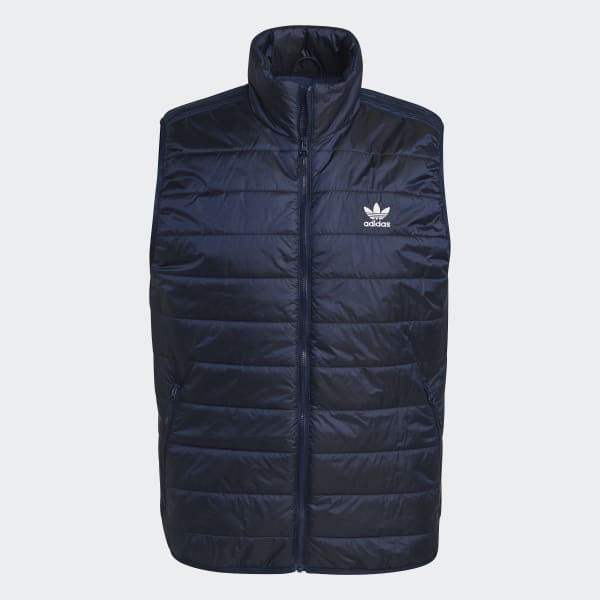 Blau Padded Stand Collar Puffer Weste DE551