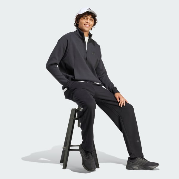 adidas Embroidered French Terry Pants - Black | adidas Thailand