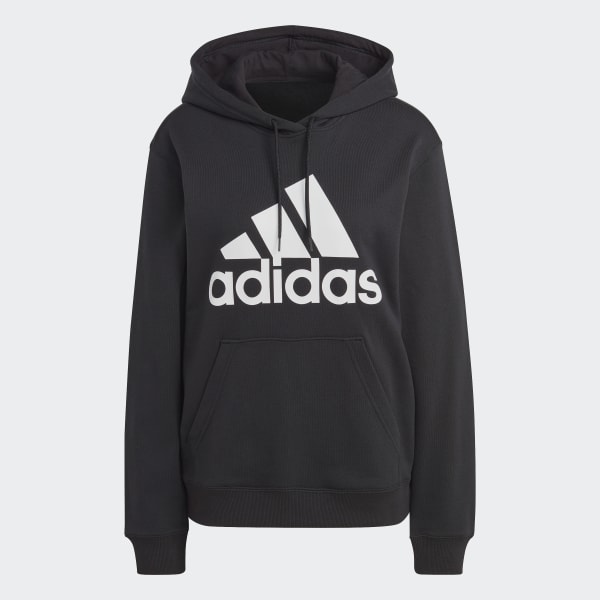 Negro Polera con Capucha Essentials Logo Grande