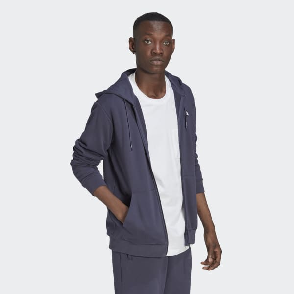 Mau-xanh-da-troi Áo Hoodie Thêu Có Khóa Kéo