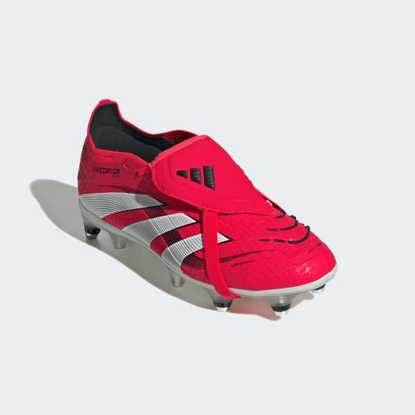 cervená Predator Elite Fold-Over Tongue Soft Ground Boots Kids