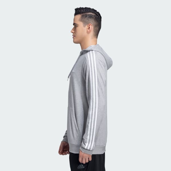 Grey 3 STRIPES HOODIE 