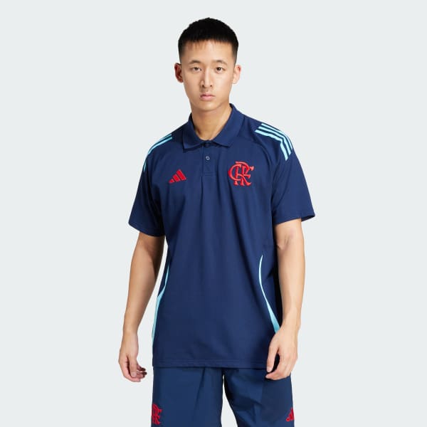 Azul Camisa Polo Algodão CR Flamengo Tiro 24