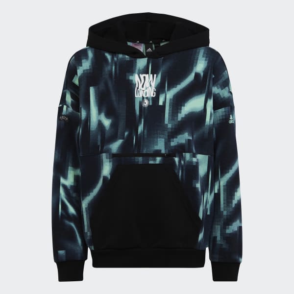 zelená Mikina s kapucňou ARKD3 Loose Fit