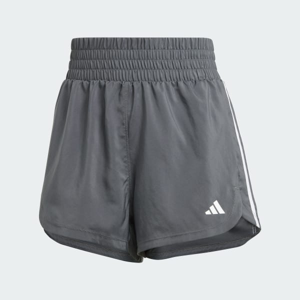 Gris Shorts Pacer Training 3 Tiras Tejidos Tiro Alto