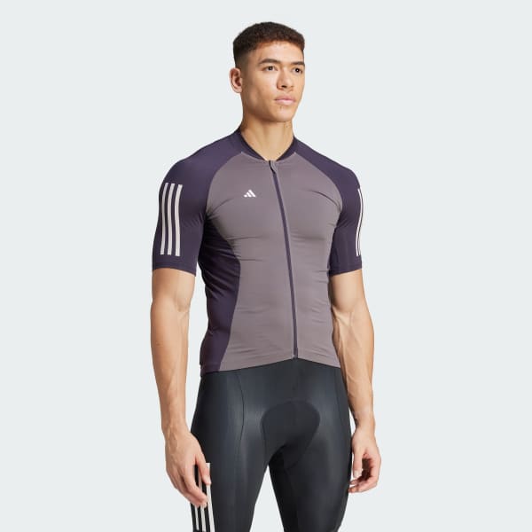 Brown Essentials 3-Stripes Cycling Jersey