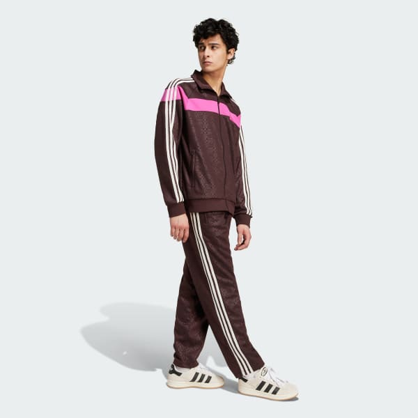 Brown '80s Premium Embossed 3-Stripes Track Pants