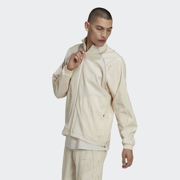 White Reveal Material Mix Track Jacket