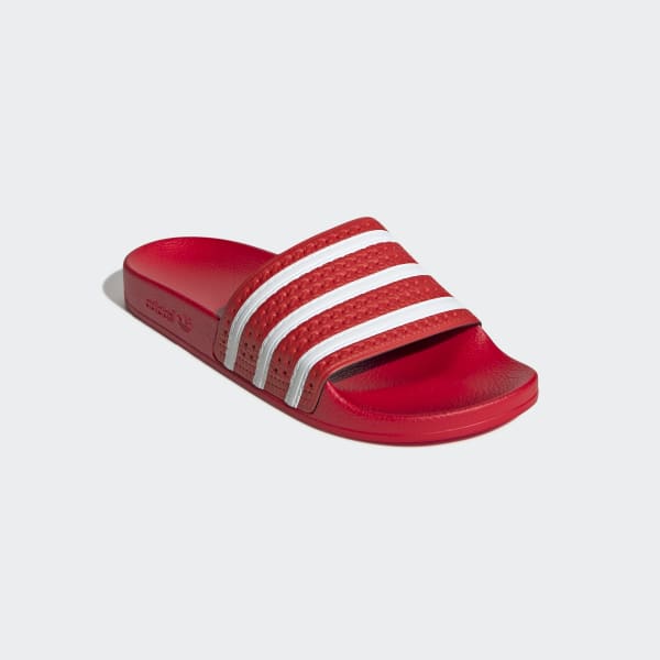 red and white adidas slides womens