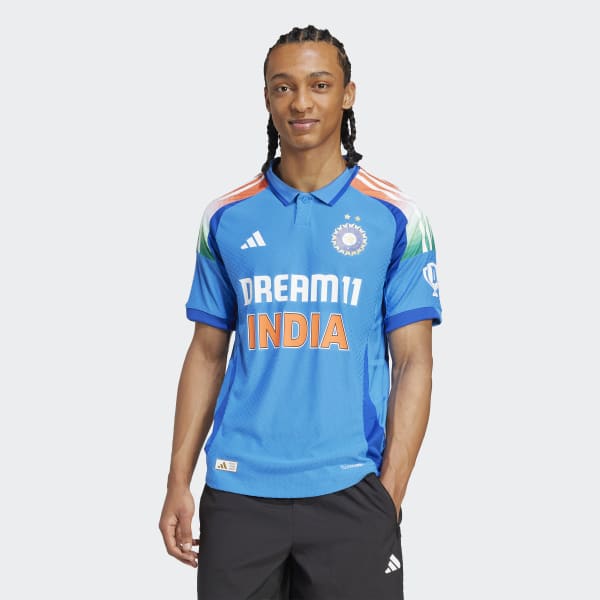adidas India Cricket One Day International Jersey 海外規格 adidas India Cricket One Day International Jersey - Blue
