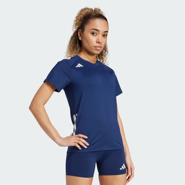 adidas HILO Short Sleeve Volleyball Jersey - Blue | Free Shipping