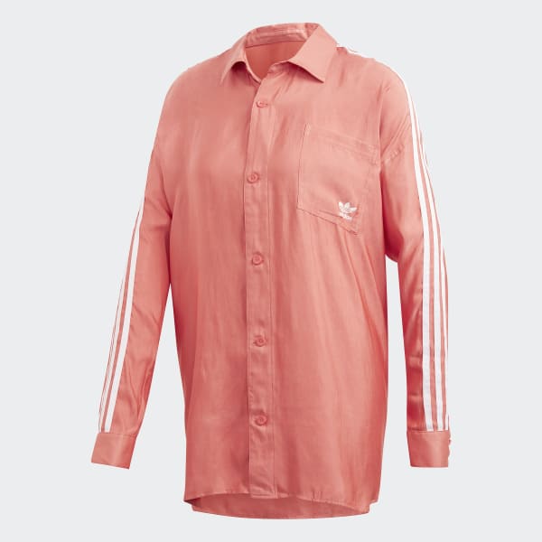 Camisa Satin Button Up Vermelho Adidas Adidas Brasil