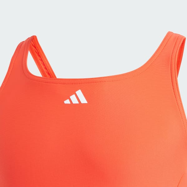 Orange Cut 3-Stripes Swimsuit