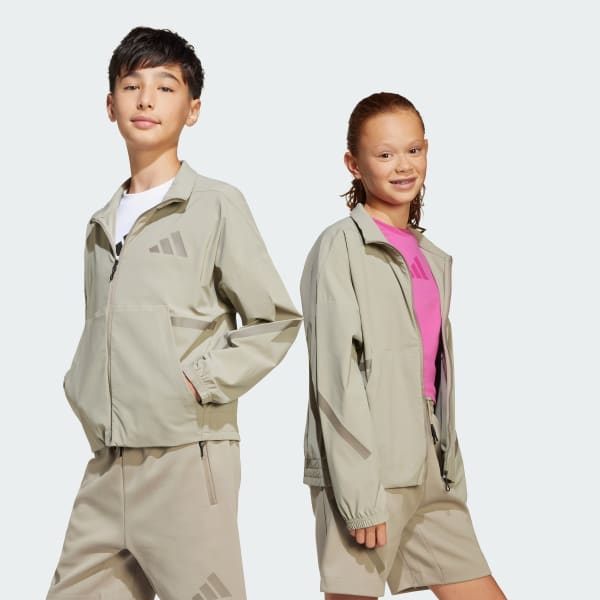 สีเบจ เสื้อแทรคแจ็คเก็ตผ้าทอ Z.N.E. สำหรับเด็ก