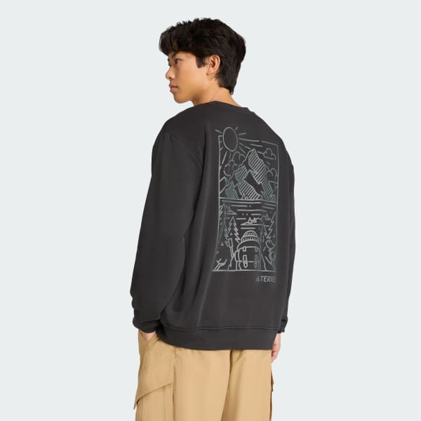 Negro Polerón Terrex Estampado Cuello Redondo