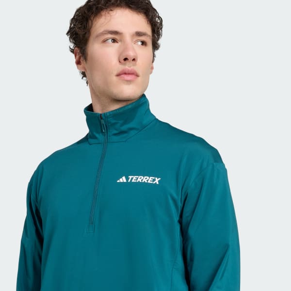 adidas Terrex Multi CLIMAWARM Half-Zip Tech Fleece Jacket - Green