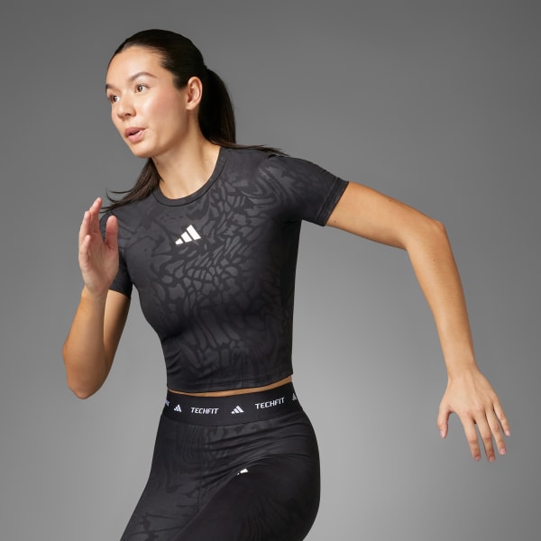 Zwart TECHFIT Printed T-shirt