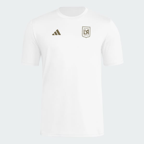 White LOS ANGELES FC MENS SHORT SLEEVE PREGAME T-SHIRT