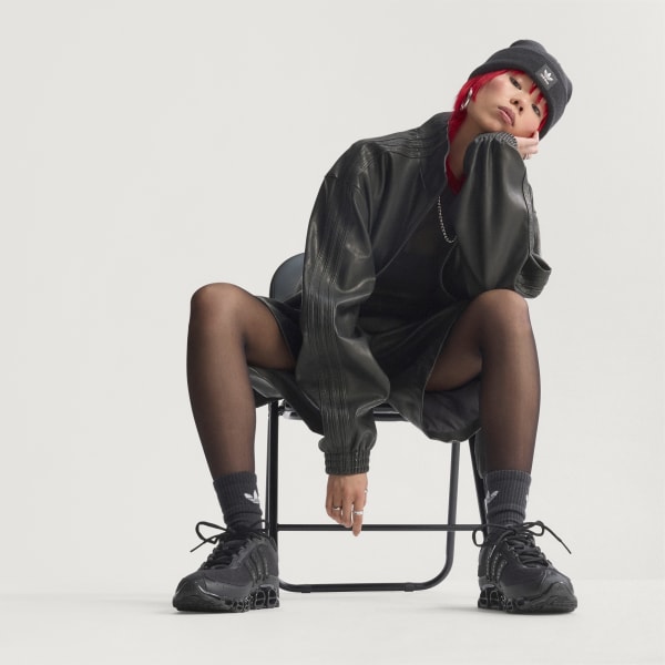 Negro Chamarra deportiva extragrande de piel sintética Firebird