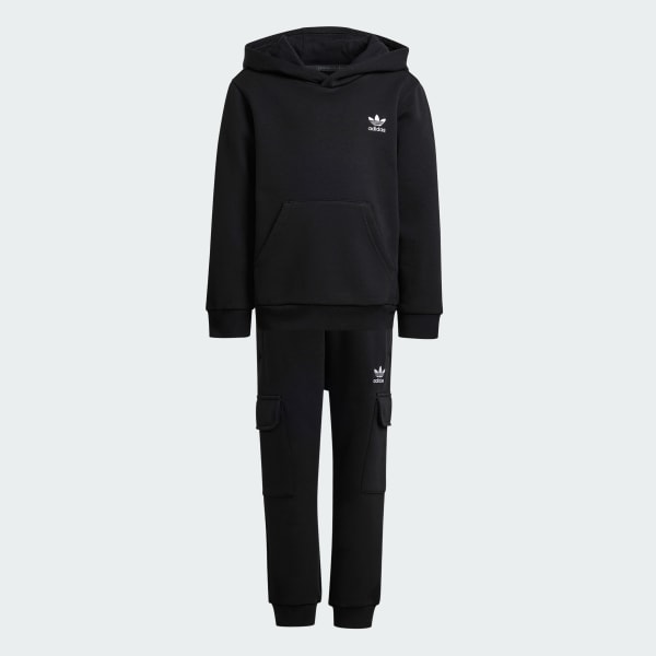 Svart Hoodie Cargo Set Barn