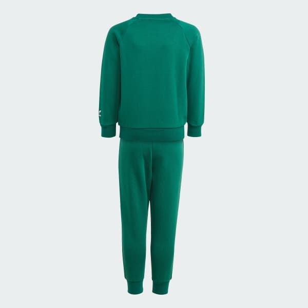 Adidas green crew set on sale white