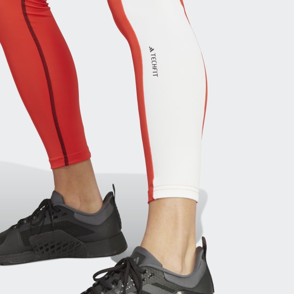 adidas Techfit Colorblock 7 8 Leggings Red adidas Singapore