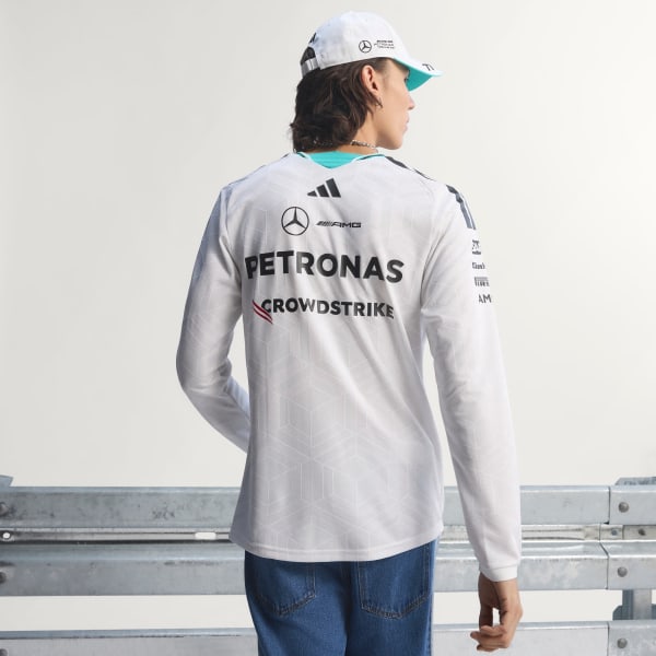 bílá DRES MERCEDES - AMG PETRONAS FORMULA 1 TEAM DRIVER AUTHENTIC LONGSLEEVE