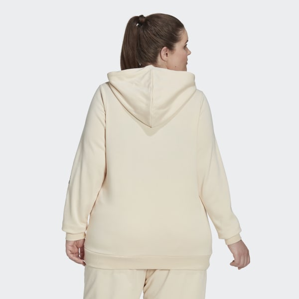 Beige Essentials Logo Full-Zip Hoodie (Plus Size) 28802