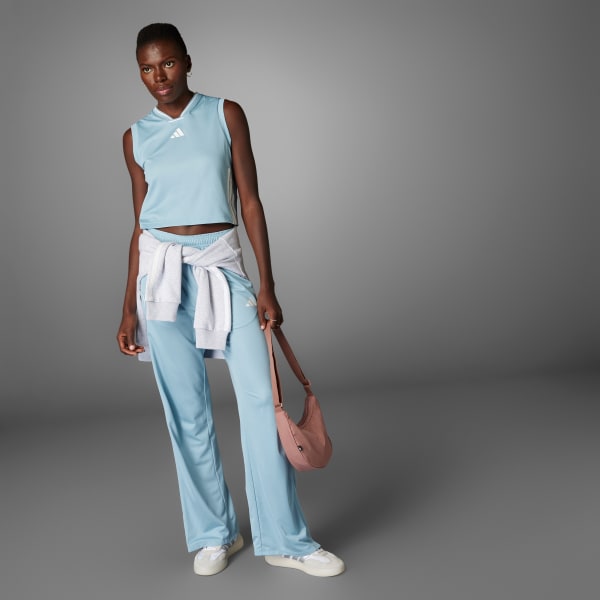 Azul Playera sin mangas Tiro Cut Mesh 3 Franjas