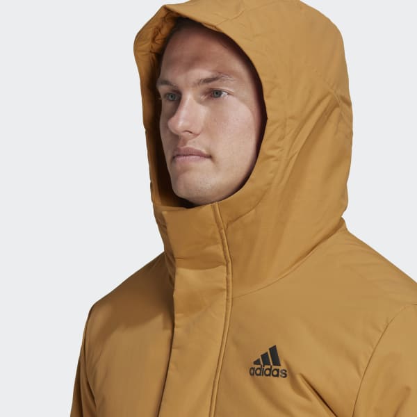 Brown Utilitas 3-Stripes Hooded Jacket (Gender Neutral) AV275