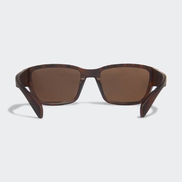 Brown SP0007 Shiny Black Injected Sport Sunglasses