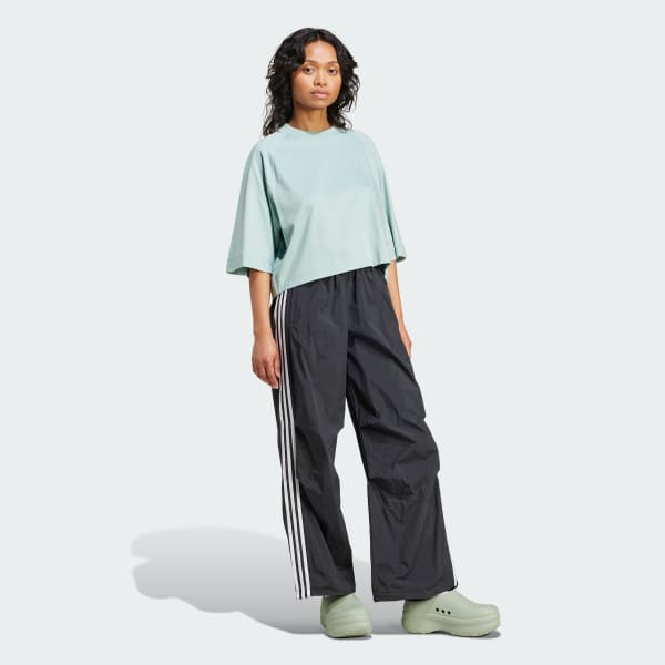 Negro Pantalón Parachute Tejido 3 Tiras