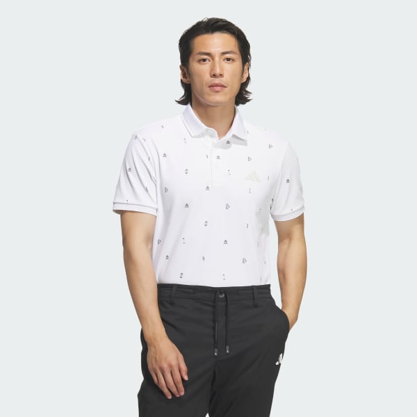 White MONOGRUM SHORT SLEEVE POLO Shirt